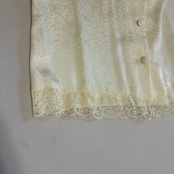 Vintage gold label Victoria's Secret 3 piece ivory pajama set with robe L - Picture 12 of 16